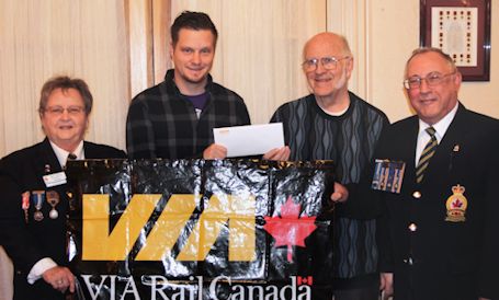 Kincardine man wins Rotary VIA Rail raffle, with proceeds to Legion