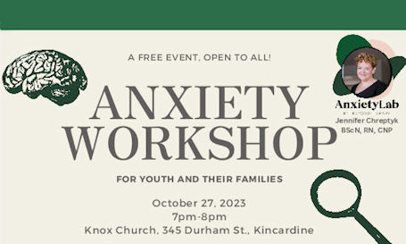 ​Knox Kincardine hosting workshop for youth and families dealing with anxiety