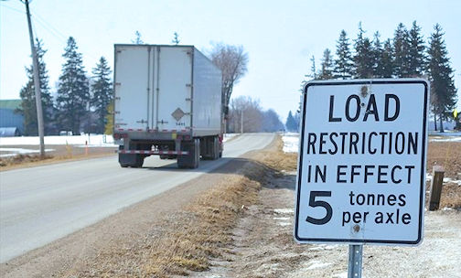 ​Kincardine enforces half-load limits on roadways, March 1 to April 30
