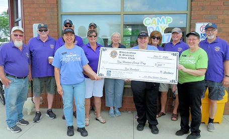 Kincardine Lions Club donates to Tim Hortons Camp Day