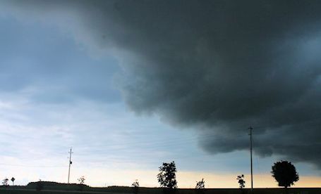 Storm clouds over Lake Huron bring heavy rain to Kincardine area