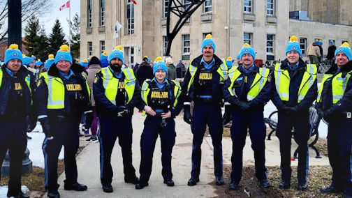 Huron OPP auxiliary officers volunteer at Goderich Coldest Night of the Year Walk