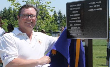 Hot, sunny afternoon as Tiverton Lions hold Walk of Memories tree dedication ceremony