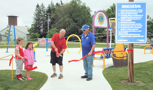 ​Community celebrates official opening of Tiverton Lions Splash Pad
