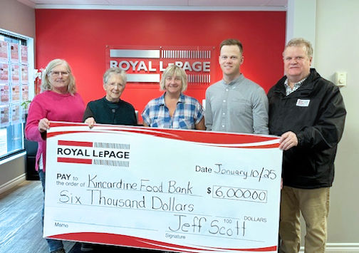 Jeff Scott of Royal LePage, Kincardine, donates $6,000 to Kincardine Food Bank
