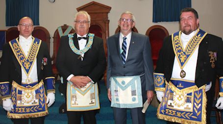 Northern Light Lodge presents 60-year membership pin to Don Eyre