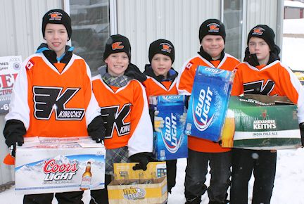 Atom AE Kinucks hockey team bottle drive raises $2,000
