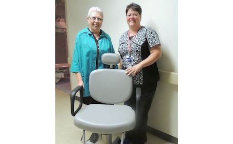 Kincardine hospital auxiliary funds purchase of new mammography chair at hospital