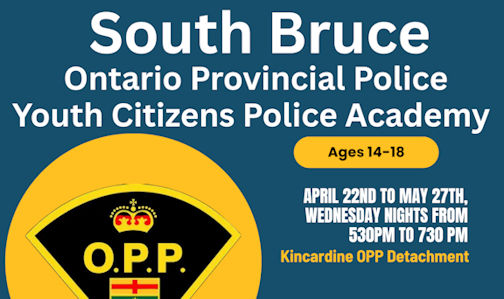 South Bruce OPP to hold Youth in Policing Academy in Kincardine