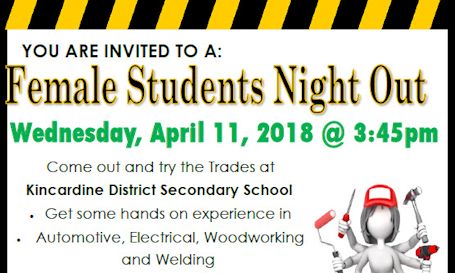 Ladies invited to try the trades at KDSS