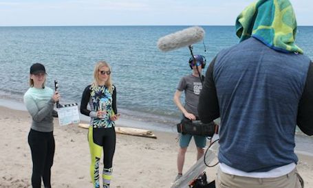 Film crew from Guelph shoots video at Station Beach, Kincardine