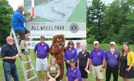 Kincardine Lions raise thermometer on All-Wheel Park project